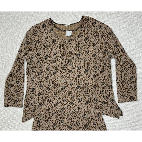 Rabbit Designs Floral 2-Piece Dress Set Size 20W VTG USA Sleeveless Long Sleeve - Picture 7 of 16